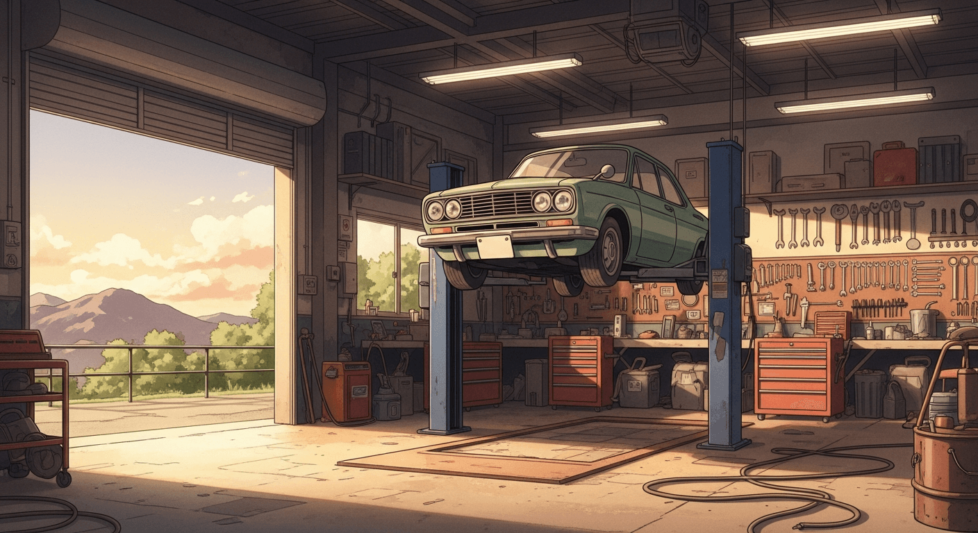 Anime girl at beach during sunset with golden light, AI summer art