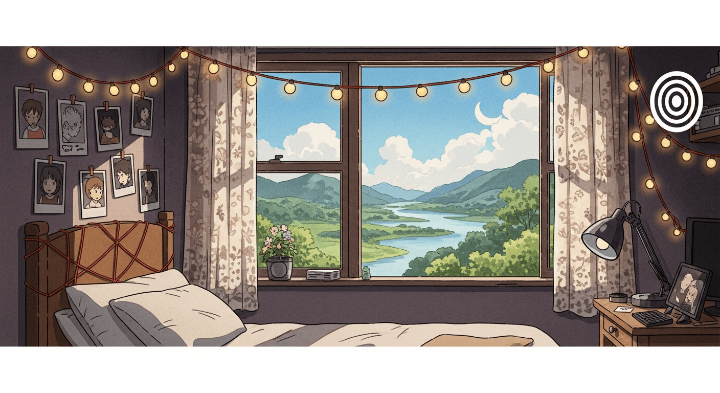 Yandere anime girl with dark hair and intense gaze, moody lighting, AI-generated portrait