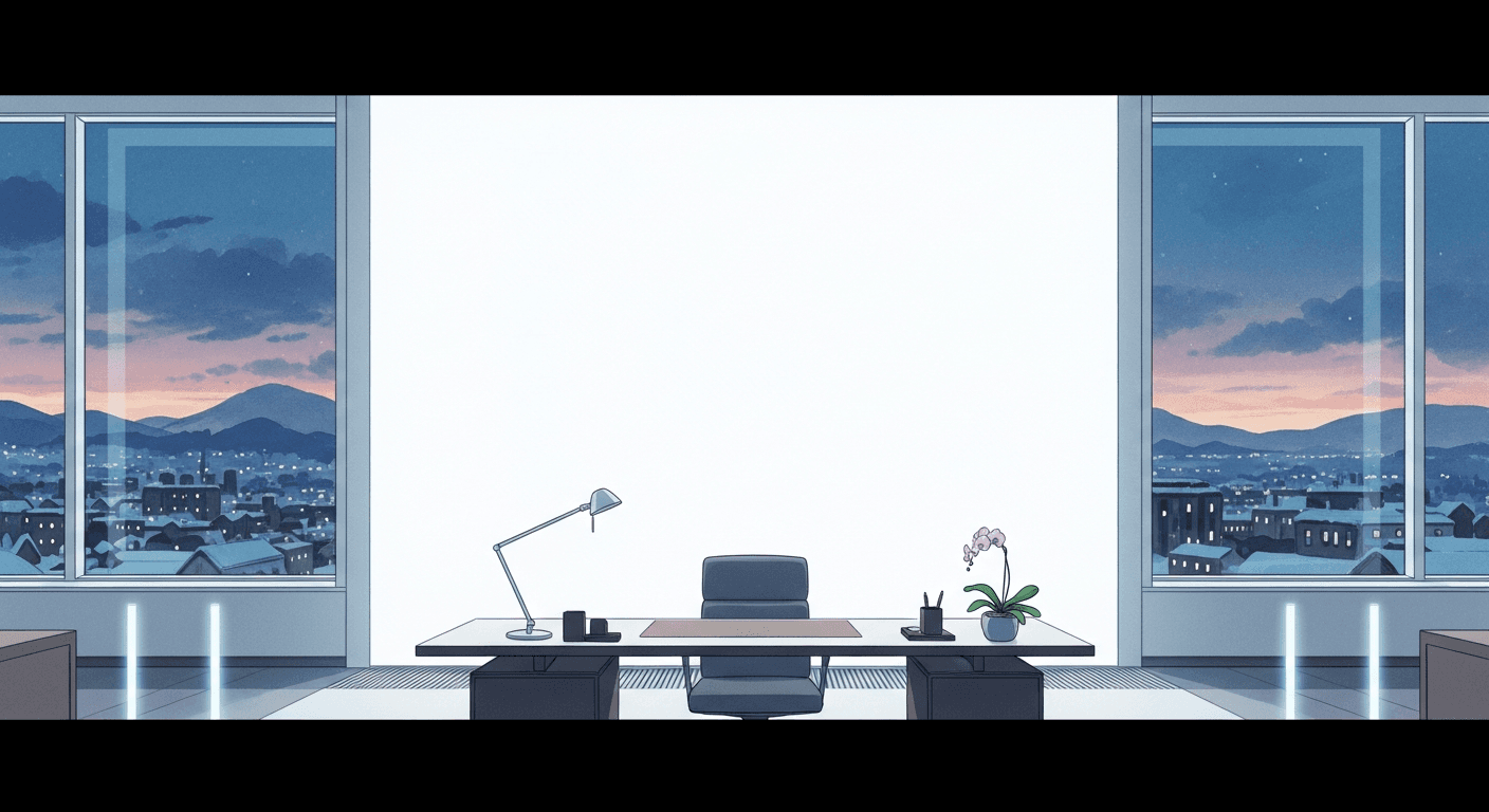 Kuudere anime girl with pale features and cool expression, winter palette, AI-generated art