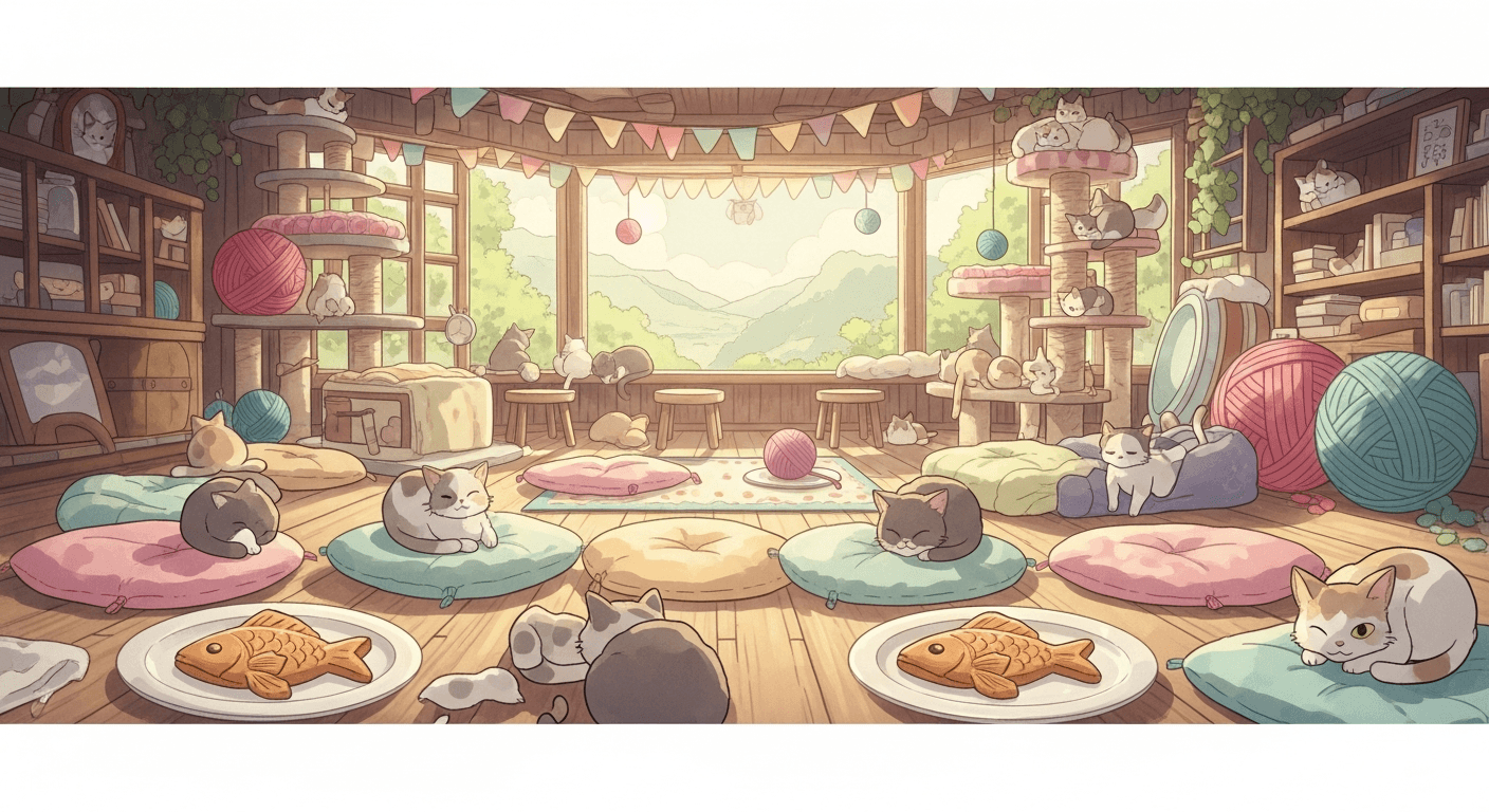 Anime catgirl with cat ears and playful expression, cute nekomimi style, AI-generated