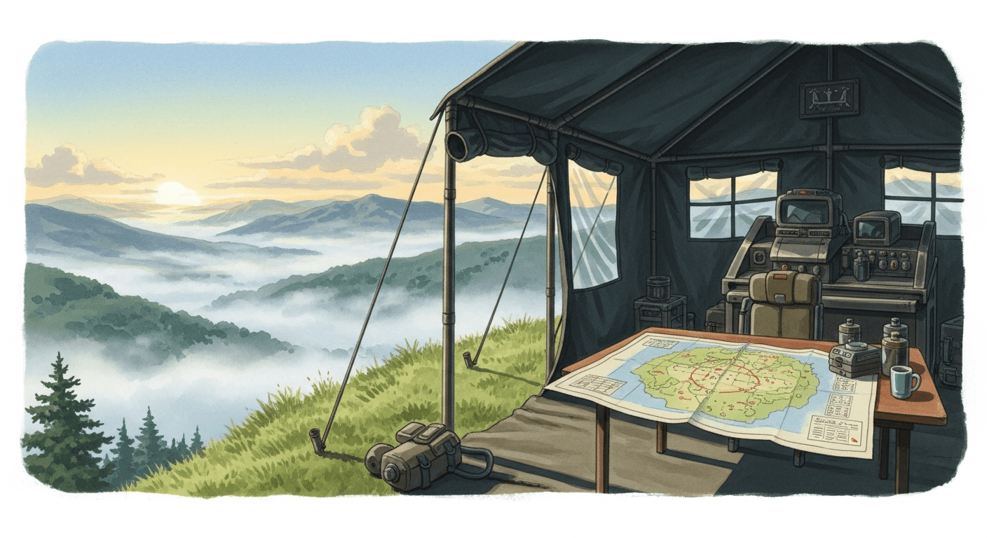 Military commander anime girl with sharp features and commanding presence, AI-generated