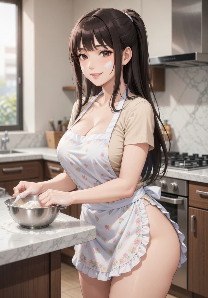 Akane — Cooking in Apron — AI-generated anime character art