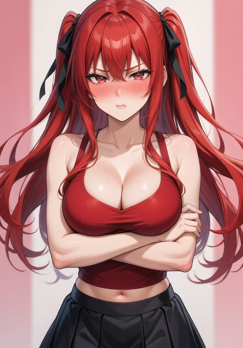 Hana — Casual Tsundere — AI-generated anime character art