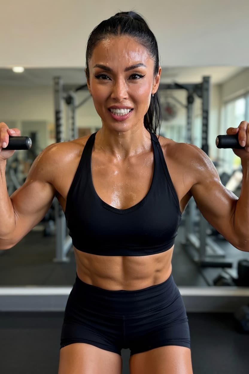 Kira — Dominant Workout — AI-generated anime character art