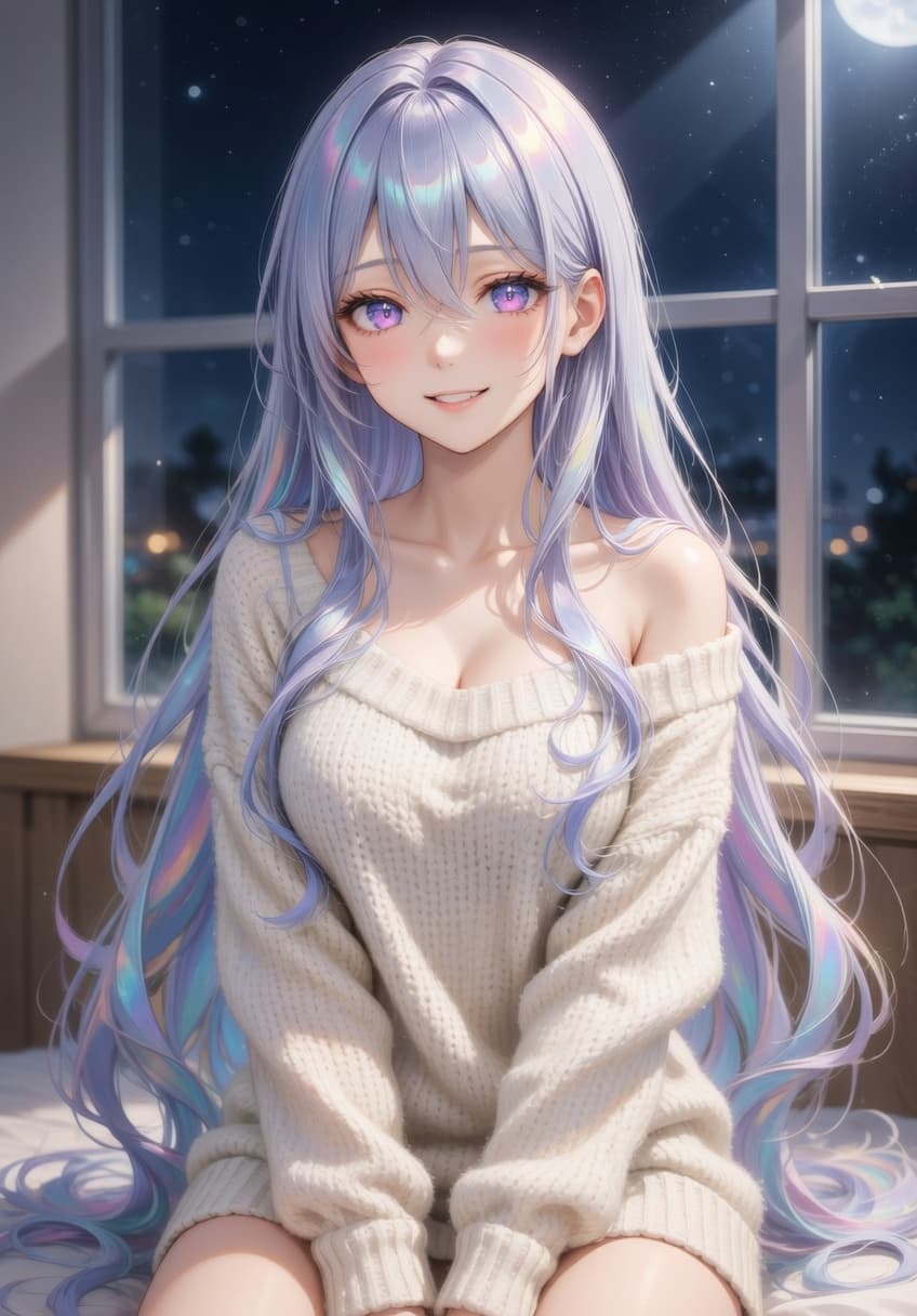 Luna — Window Daydream — AI-generated anime character art