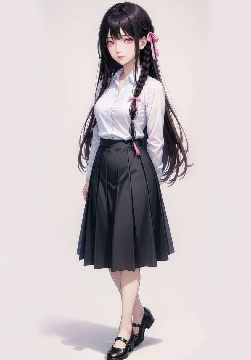 Misa — Cute Schoolgirl — AI-generated anime character art