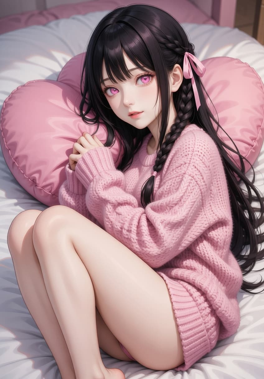 Misa — Devoted Sweater — AI-generated anime character art