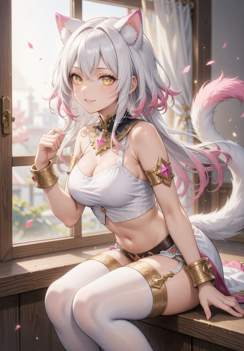 Neko — Playful Perch — AI-generated anime character art